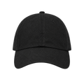 Blank black baseball cap on a pure white studio background