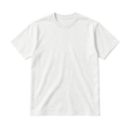 Blank natural white cotton crew-neck t-shirt on a pure white studio background