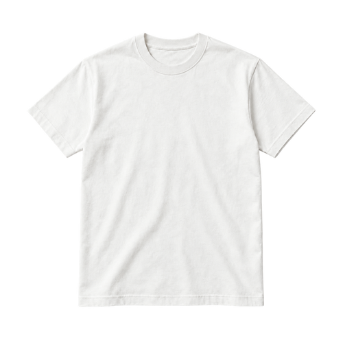 Blank natural white cotton crew-neck t-shirt on a pure white studio background