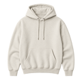 Blank oatmeal pullover hoodie on a pure white studio background